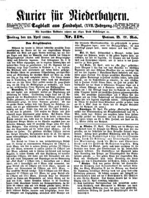 Kurier für Niederbayern Freitag 29. April 1864