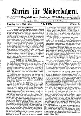 Kurier für Niederbayern Samstag 2. Juli 1864