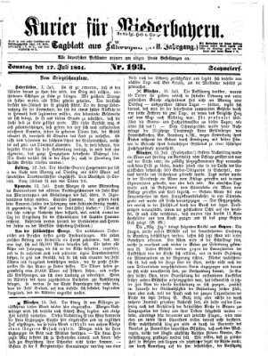 Kurier für Niederbayern Sonntag 17. Juli 1864