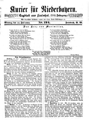 Kurier für Niederbayern Montag 18. Juli 1864