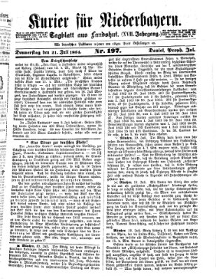 Kurier für Niederbayern Donnerstag 21. Juli 1864