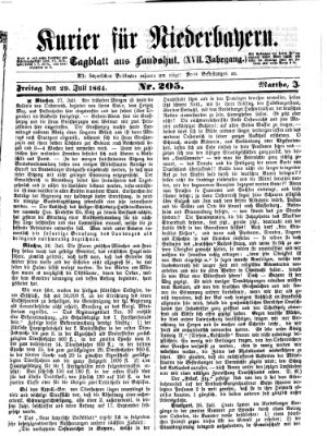 Kurier für Niederbayern Freitag 29. Juli 1864