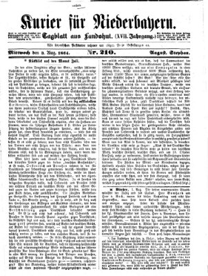 Kurier für Niederbayern Mittwoch 3. August 1864