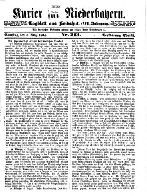 Kurier für Niederbayern Samstag 6. August 1864