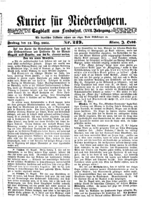 Kurier für Niederbayern Freitag 12. August 1864