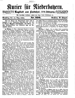 Kurier für Niederbayern Samstag 13. August 1864