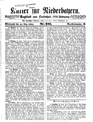 Kurier für Niederbayern Mittwoch 24. August 1864