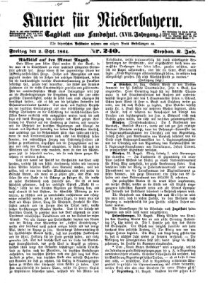 Kurier für Niederbayern Freitag 2. September 1864