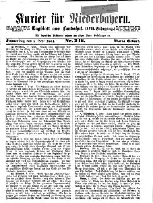 Kurier für Niederbayern Donnerstag 8. September 1864