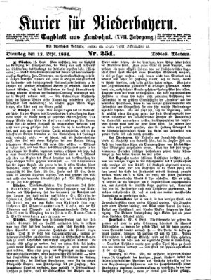 Kurier für Niederbayern Dienstag 13. September 1864