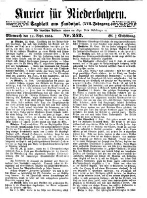 Kurier für Niederbayern Mittwoch 14. September 1864