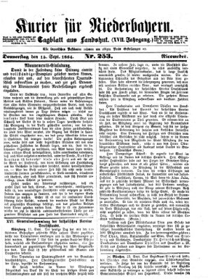 Kurier für Niederbayern Donnerstag 15. September 1864