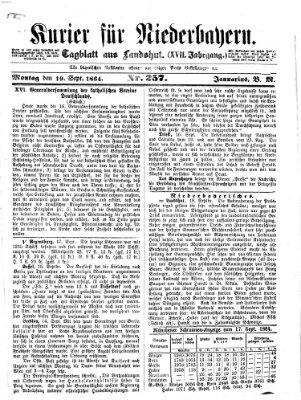 Kurier für Niederbayern Montag 19. September 1864