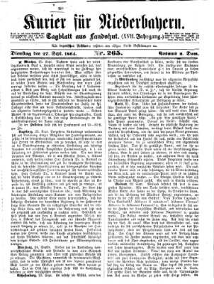 Kurier für Niederbayern Dienstag 27. September 1864