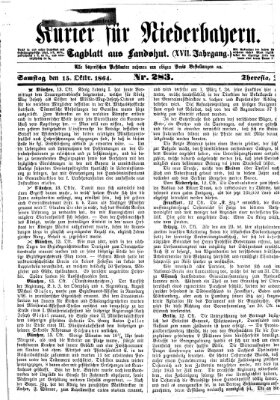 Kurier für Niederbayern Samstag 15. Oktober 1864