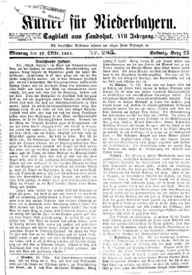 Kurier für Niederbayern Montag 17. Oktober 1864