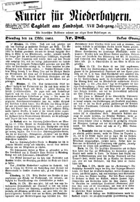 Kurier für Niederbayern Dienstag 18. Oktober 1864