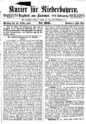 Kurier für Niederbayern Freitag 28. Oktober 1864