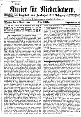 Kurier für Niederbayern Montag 7. November 1864