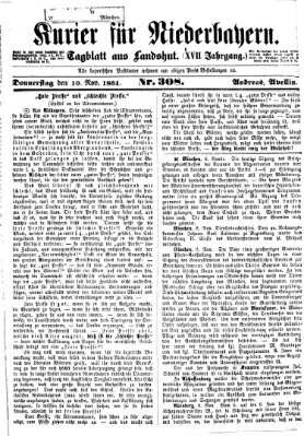 Kurier für Niederbayern Donnerstag 10. November 1864