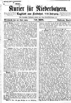 Kurier für Niederbayern Mittwoch 30. November 1864