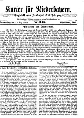 Kurier für Niederbayern Donnerstag 15. Dezember 1864