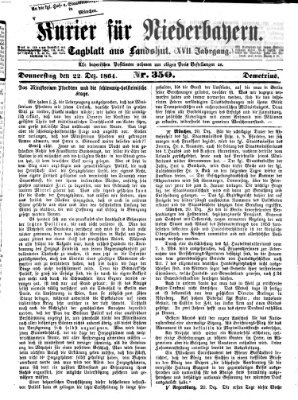 Kurier für Niederbayern Donnerstag 22. Dezember 1864