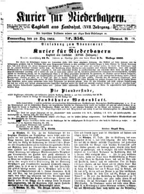 Kurier für Niederbayern Donnerstag 29. Dezember 1864