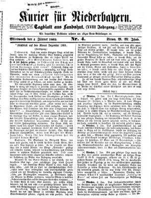 Kurier für Niederbayern Mittwoch 4. Januar 1865