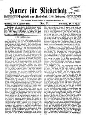 Kurier für Niederbayern Samstag 7. Januar 1865