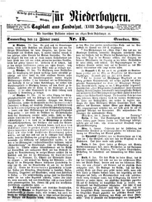 Kurier für Niederbayern Donnerstag 12. Januar 1865