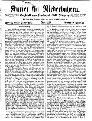 Kurier für Niederbayern Freitag 13. Januar 1865