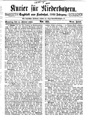 Kurier für Niederbayern Sonntag 15. Januar 1865