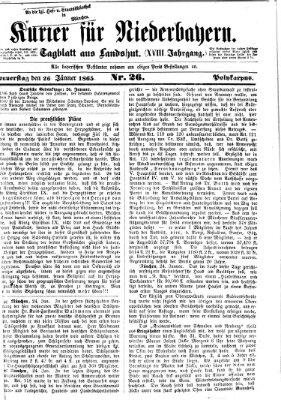 Kurier für Niederbayern Donnerstag 26. Januar 1865