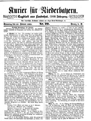 Kurier für Niederbayern Sonntag 29. Januar 1865