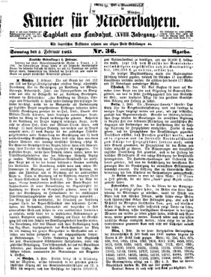 Kurier für Niederbayern Sonntag 5. Februar 1865