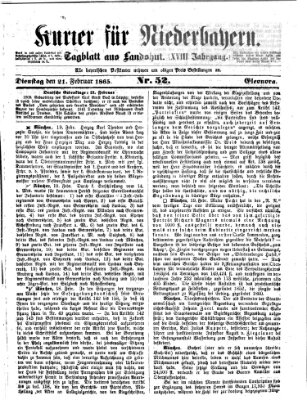 Kurier für Niederbayern Dienstag 21. Februar 1865