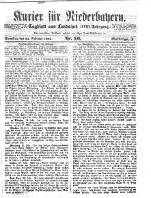 Kurier für Niederbayern Samstag 25. Februar 1865