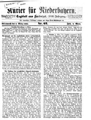 Kurier für Niederbayern Mittwoch 8. März 1865