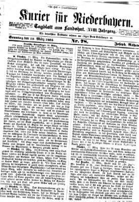 Kurier für Niederbayern Sonntag 19. März 1865