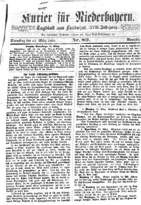 Kurier für Niederbayern Dienstag 21. März 1865