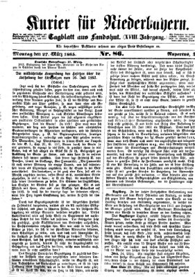 Kurier für Niederbayern Montag 27. März 1865