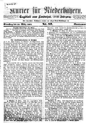 Kurier für Niederbayern Dienstag 28. März 1865