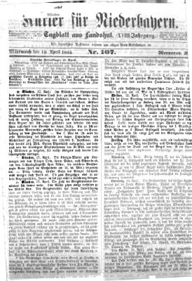 Kurier für Niederbayern Mittwoch 19. April 1865