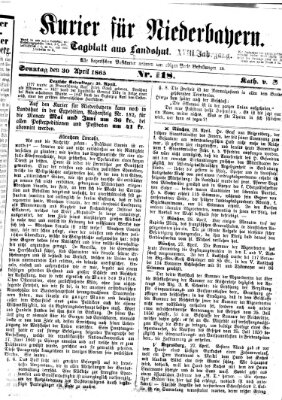 Kurier für Niederbayern Sonntag 30. April 1865