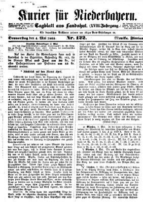 Kurier für Niederbayern Donnerstag 4. Mai 1865