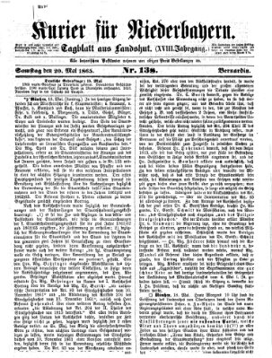 Kurier für Niederbayern Samstag 20. Mai 1865