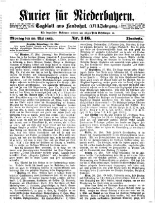 Kurier für Niederbayern Montag 29. Mai 1865