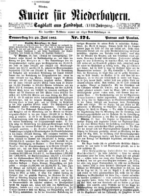 Kurier für Niederbayern Donnerstag 29. Juni 1865