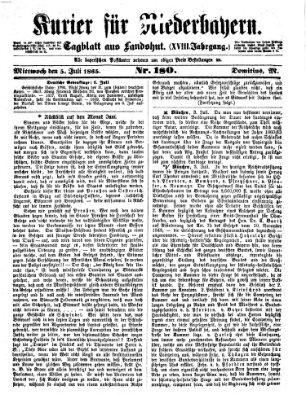 Kurier für Niederbayern Mittwoch 5. Juli 1865